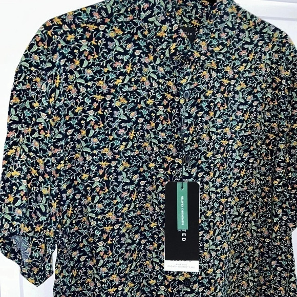 Selected Homme NWT men shirt sustainable short sleeve floral lightweight Reg 80 - Picture 1 of 11